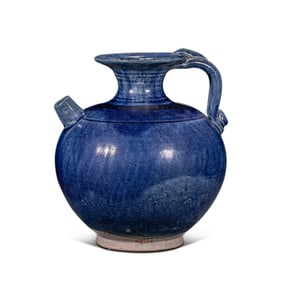 7-10CENTURY, CHINESE TANG DYNASTY BLUE GLAZE POT