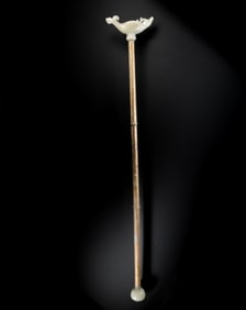 Chinese Liao Dynasty Hetian jade staff head