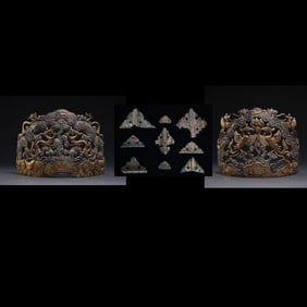 A set of silver-gilt hat crowns from the Liao Dynasty, China