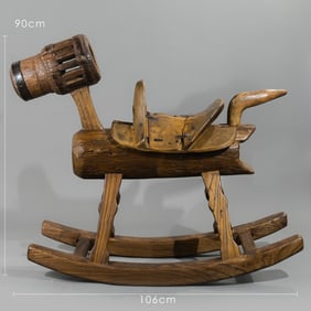 Chinese Qing Dynasty old elm rocking horse