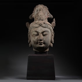 Chinese Northern Wei Dynasty bluestone Buddha head