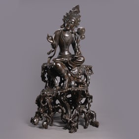 Chinese Qing Dynasty woodcarving seated Buddha statue