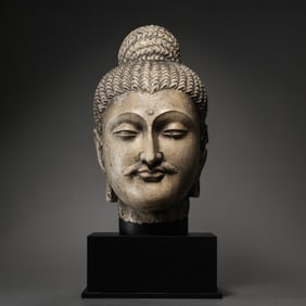 Chinese Western Yuan2Gandhara Buddha Head