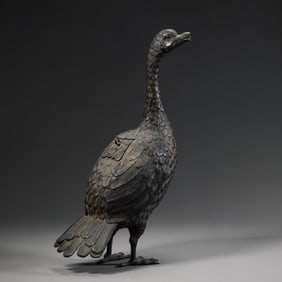Chinese Qing Dynasty bronze swan ornaments