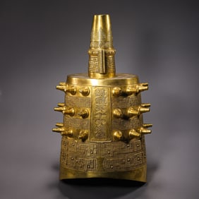 Chinese Qing Dynasty gilded bronze chime bells