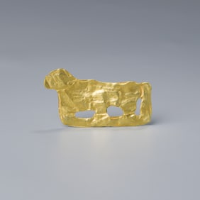 Ancient Hellenistic Greek-Roman Gold Cloth Ornament with Animal Motif