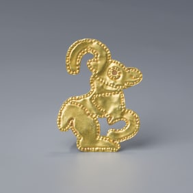 Ancient Bactrian-Greek Gold Deer-Shaped Ornament, 3rd–2nd Century BCE