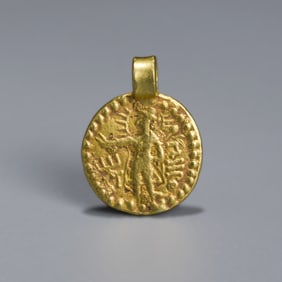 KUSHAN HUVISHKA GOLD COIN PENDANT