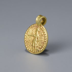 KUSHAN HUVISHKA GOLD COIN PENDANT