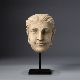 Antique Gandhara Indo-Greek art marble head sculpture