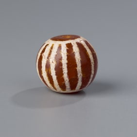 Antique Sino Tibetan Spiritual Amulet Etched Carnelian Agate Bead
