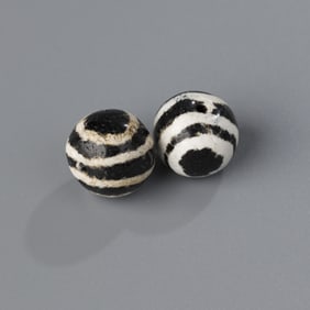 Burmese Black Agate Ghost Eyes Beads