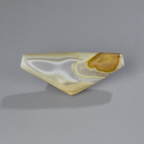 Rare Near Eastern Banded Agate Pendant with Natural Agate Line – Unusual Form