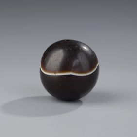 Tibetan Rami Medicine 1 Line Banded Agate Bead [Ø2.8cm, 31gram]