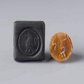 Ancient Egyptian Carnelian Scarab Seal Amulet, 1.2 x 1.5 cm, 2g