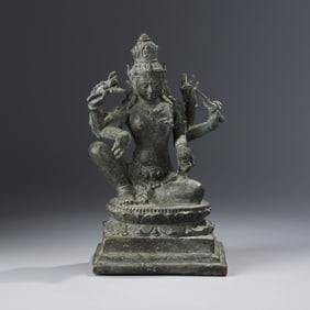 Antique Bronze Figure of Shiva, Kalimantan, 10th Century Style