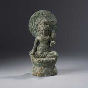 Himalayan Gandhara Art Bronze Bodhisattva Statue [7.5 x 16.7 cm, 1kg]