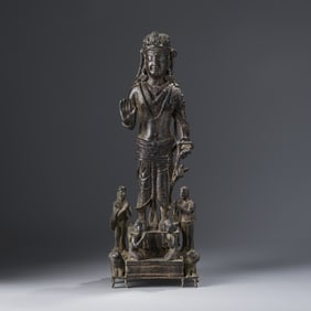 Gandharan Bodhisattva Buddha Statue [41.8 x 14.5 cm, 3.7kg]