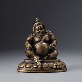 Qing Dynasty Tibetan Bronze Zambala Statue