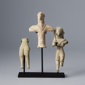 Indus Valley Mehrgarh Terracotta Deity Idols, Set of 3