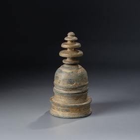 Ancient South Asia Stone Buddhist Stupa [10 x 19cm, 1.1kg]