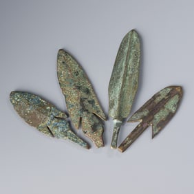 Ancient Luristan Bronze Arrow And Spearhead Collection [4pcs, 175gram]