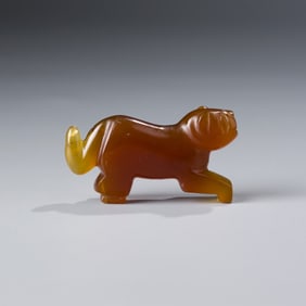 Pyu Agate Tiger Figurine Talisman, 200–1000 AD
