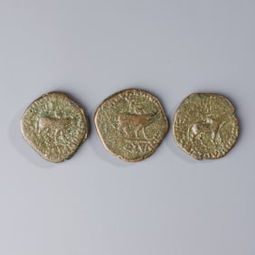 Lot of 3 Ancient Indo-Scythian Bronze Coins