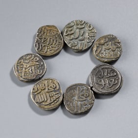 Lot of 7 Medieval Era Indian Silver Coins – Multi Dynasty