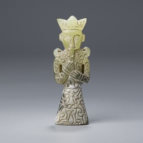 Old Chinese Hetian Jade Standing Figurine Pendant