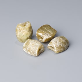 Ancient Chinese Western Zhou Dynasty Turtle Shell-Shaped Jade Pendants (Set of 4)