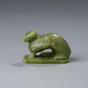 Chinese Style Carved Green Jade Animal Sculpture [4.6 x 3cm, 33gram]