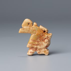 Chinese Zhou Dynasty Hetian Jade Eagle Hawk Falcon Motif Pendant