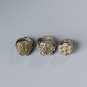 Lot of 3 Ancient Roman & Byzantine Rings – Mixed Sizes