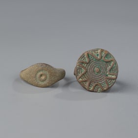 Ancient Bactrian Bronze Rings (2 pcs) – Size 8