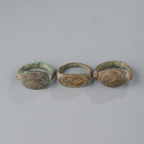 Near Eastern Ancient Bronze Rings (3 pcs) – Size 9–10