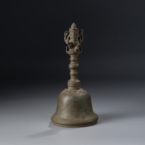 South East Asian Bronze Temple Bell with Ganesha, 17th–18th Century