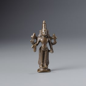 Antique Indian Bronze Statue of Vishnu