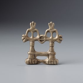 Antique Tibetan Bronze Double Bell Thogchag Pendant