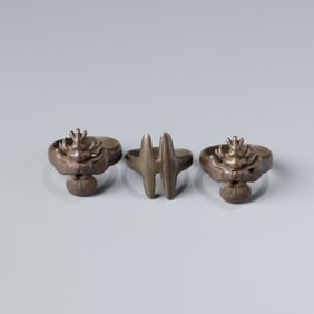 Tibetan Bronze Spiritual Amulet Rings (Set of 3)