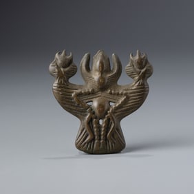Old Tibetan Bronze Winged Garuda Bird Pendant