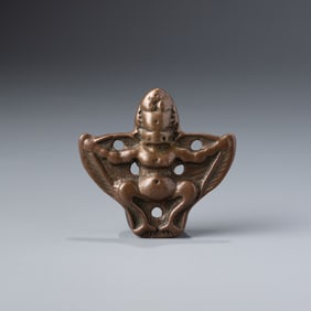 Old Tibetan Bronze Flying Garuda Bird Buddha Pendant