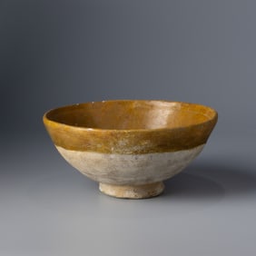 Ancient Medieval Nishapur Decorated Glazed Pottery Bowl