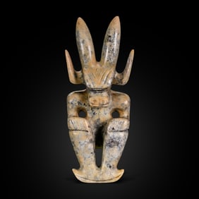 Chicken-bone white jade sun god from the Hongshan Culture of the Hongshan Period in China
