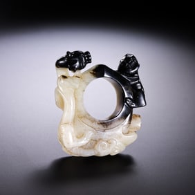 Chinese Han Dynasty Chilong Pattern Chicken Heart Jade Pendant