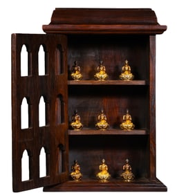 A set of gilt bronze seated Buddha statues from the Qing Dynasty, China