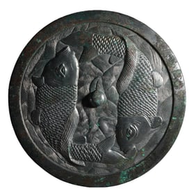 Double Fish Bronze Mirror from the Tang Dynasty in China