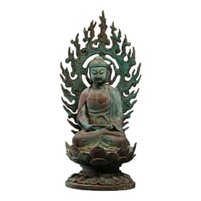 Bronze seated Buddha statue from the Liao Dynasty in China