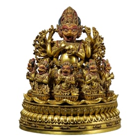 Chinese Ming Dynasty Gilt Bronze Buddhist Statue