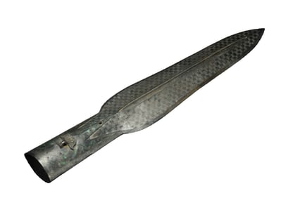 Gold and silver inlaid spear from the Warring States period in China